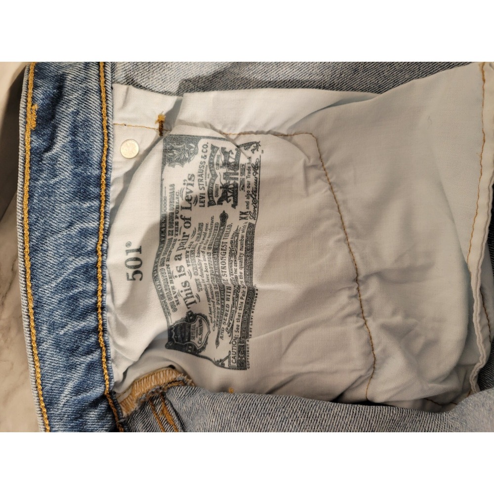 Levis 501 Mens Colorblock Crop Jeans Sz W32-L26 Style 362000214 Waterless - Picture 8 of 11